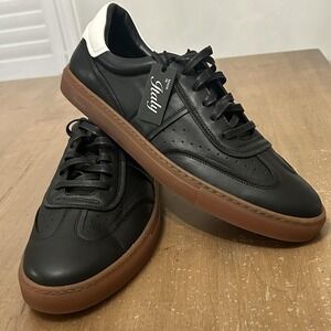 Greats The Charlie Shoes Mens Size 10.5 Black Leather Gum Sole Made Italy